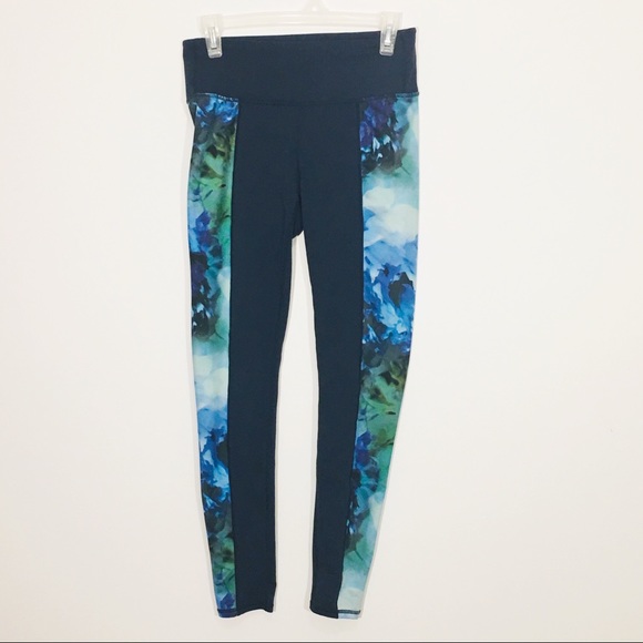 Athleta Pants - Athleta Full length Floral Blue Leggings SZ Small